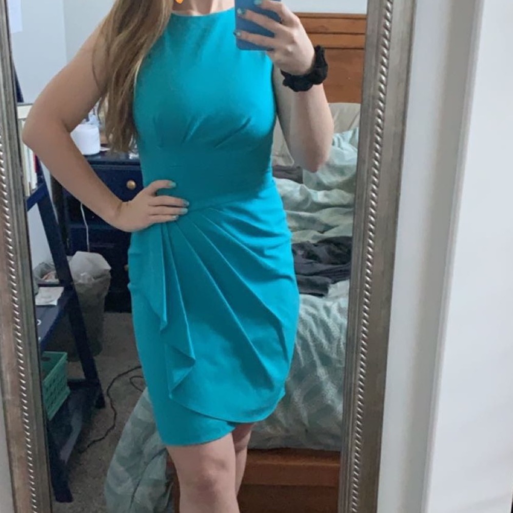 Blue/Turquoise Calvin Klein Sheath Dress